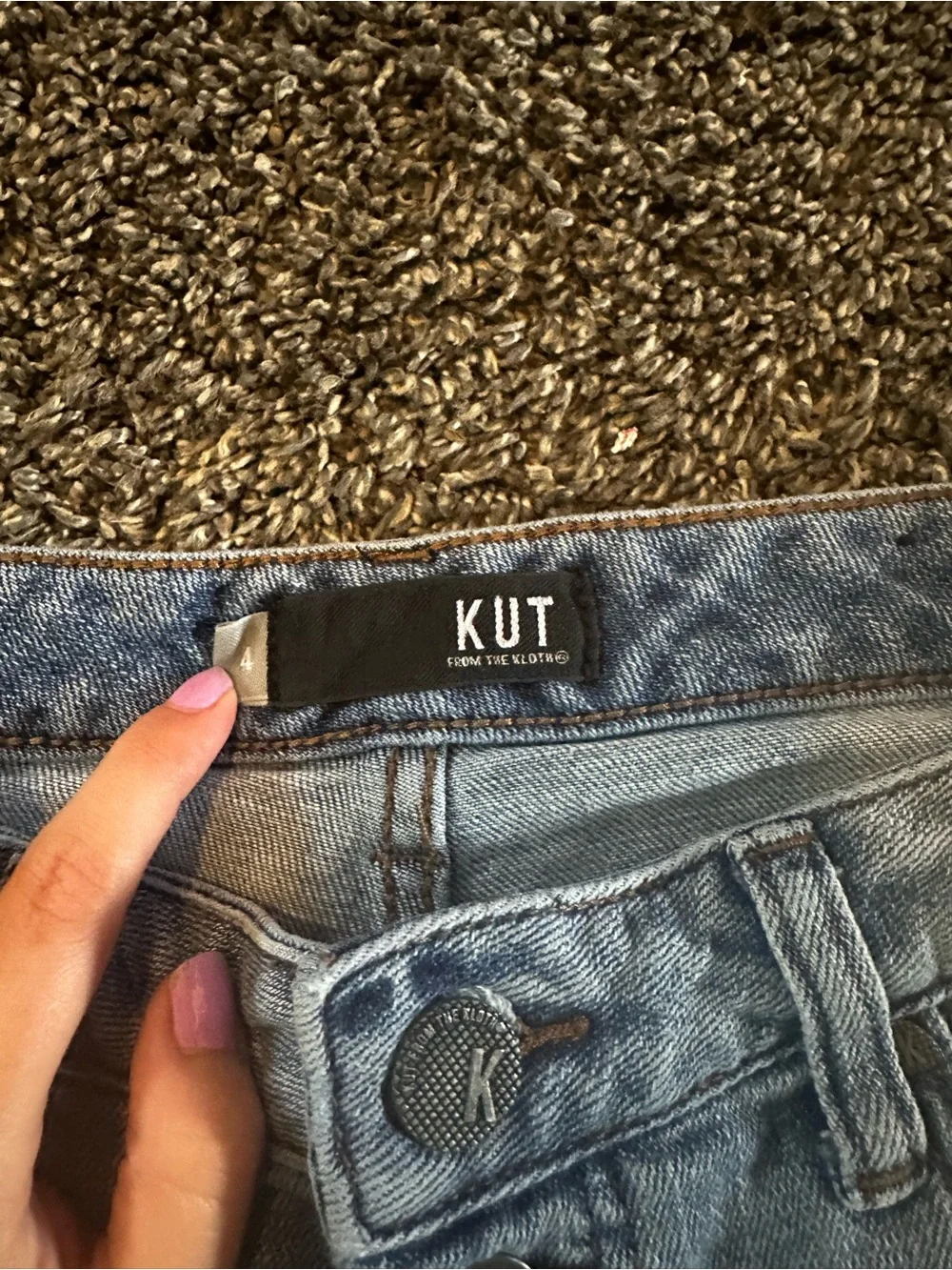 Kut from the Kloth Light Blue Straight Leg Distressed Jeans